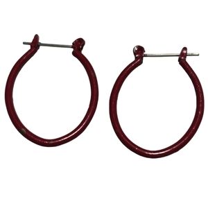 Vintage Red Hoo Hoop Earrings L12